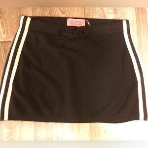 100% cashmere Juicy Couture Skirt, Black w/ white stripes on side, Size L